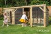 Voldux Konijnenhok| Brit| XL| Dakleer| Geïmpregneerde hout